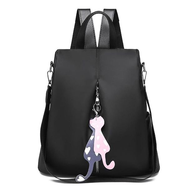 backpack waterproof oxford cloth with cute cat pendant large-capacity women solid travel leisure school bag
backpack waterproof oxford cloth with cute cat pendant large-capacity women solid travel leisure school bag