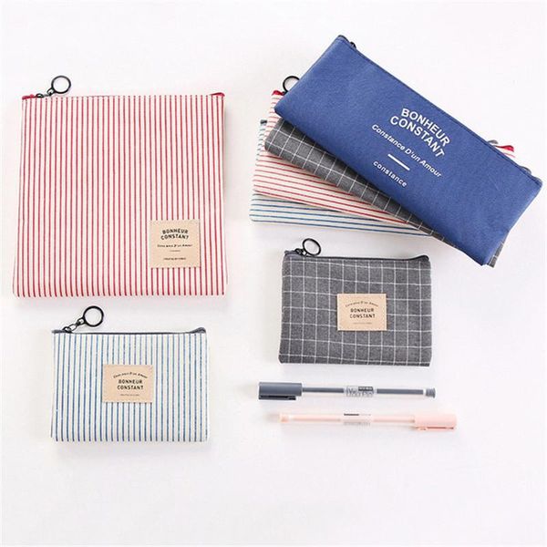 storage bags korean stationery simple pencil case students large capacity grid stripes canvas coin purse cosmetic zipper bag
storage bags korean stationery simple pencil case students large capacity grid stripes canvas coin purse cosmetic zipper bag