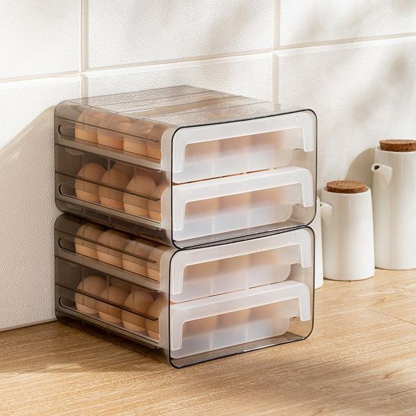 storage bottles & jars kitchen egg box rectangular refrigerator double drawer type rack plastic eggs container wf
storage bottles & jars kitchen egg box rectangular refrigerator double drawer type rack plastic eggs container wf