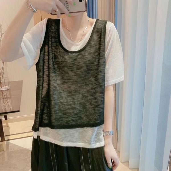 women's sweaters 2021 20557 (2 rooms, small room no.1 lower) non real net red picture solid color short sleeve thin two piece set [2000, White;black
women's sweaters 2021 20557 (2 rooms, small room no.1 lower) non real net red picture solid color short sleeve thin two piece set [2000, White;black