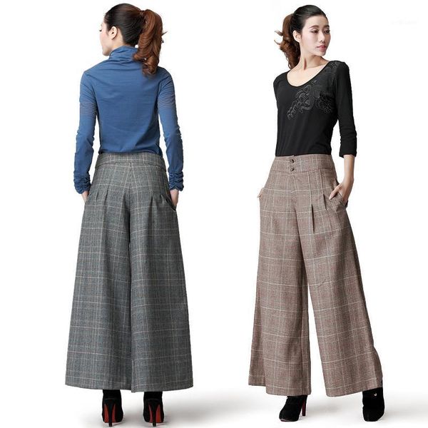 women's pants & capris autumn winter female high waist woolen wide leg women loose plaid thin trousers, Black;white
women's pants & capris autumn winter female high waist woolen wide leg women loose plaid thin trousers, Black;white