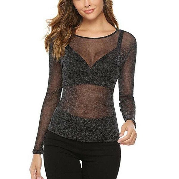 women long sleeve elastic perspective ultra-thin mesh bottoming blouse shirt women's blouses & shirts, White
women long sleeve elastic perspective ultra-thin mesh bottoming blouse shirt women's blouses & shirts, White