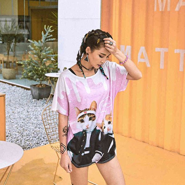 polo new short-sleeved t-shirt european and american plus size korean brand women's fashion trendy pink cute cat top, White
polo new short-sleeved t-shirt european and american plus size korean brand women's fashion trendy pink cute cat top, White
