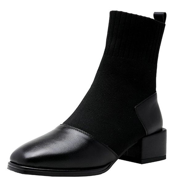 boots classic basic women ankle square toe thick knitting genuine leather office lady 2021 autumn winter shoes woman, Black
boots classic basic women ankle square toe thick knitting genuine leather office lady 2021 autumn winter shoes woman, Black