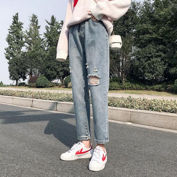 women's jeans 2021 spring summer slim casual hole high waist trousers fashion blue korean version retro daily brand pants
women's jeans 2021 spring summer slim casual hole high waist trousers fashion blue korean version retro daily brand pants