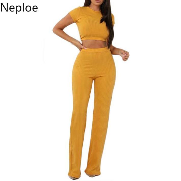 neploe 2 piece set women o neck short sleeve t shirts+elastic high waist wide leg full pants solid fashion casual suits 1d481 210423, White
neploe 2 piece set women o neck short sleeve t shirts+elastic high waist wide leg full pants solid fashion casual suits 1d481 210423, White