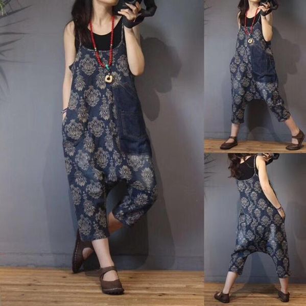 women's jumpsuits & rompers jacquard printed denim jumpsuit women summer personality patchwork 2021 casual retro womens, Black;white
women's jumpsuits & rompers jacquard printed denim jumpsuit women summer personality patchwork 2021 casual retro womens, Black;white