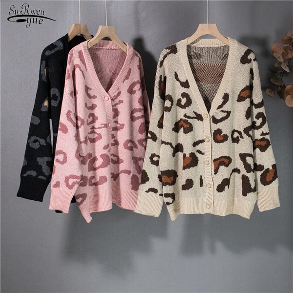 women sweater animal print thick female cardigan casual sweater women lazy wind leopard knitted sweater oversized, White;black
women sweater animal print thick female cardigan casual sweater women lazy wind leopard knitted sweater oversized, White;black