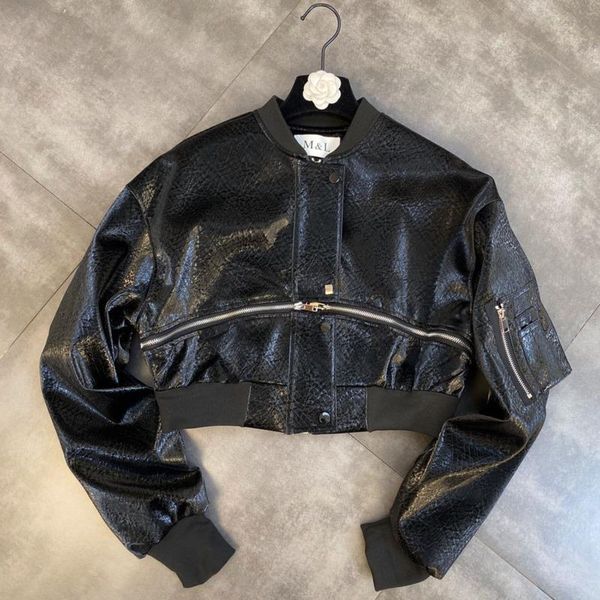 women's jackets prepomp 2021 fall winter long sleeve stand collar zipper removable black pu faux fur jacket women coat gc607, Black;brown
women's jackets prepomp 2021 fall winter long sleeve stand collar zipper removable black pu faux fur jacket women coat gc607, Black;brown