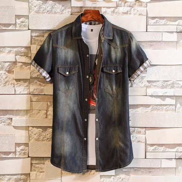 blue denim new summer thin short sleeve jean good quality men cotton casual cowboy shirts 200925, White;black
blue denim new summer thin short sleeve jean good quality men cotton casual cowboy shirts 200925, White;black