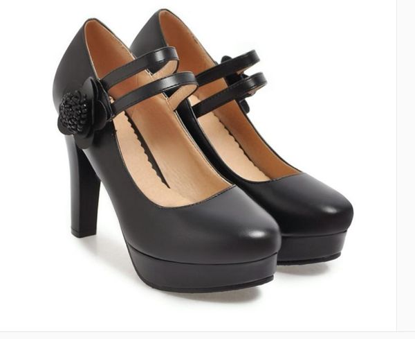 dress shoes 2021 spring and autumn style fashion high heel coarse round head women's, Black
dress shoes 2021 spring and autumn style fashion high heel coarse round head women's, Black