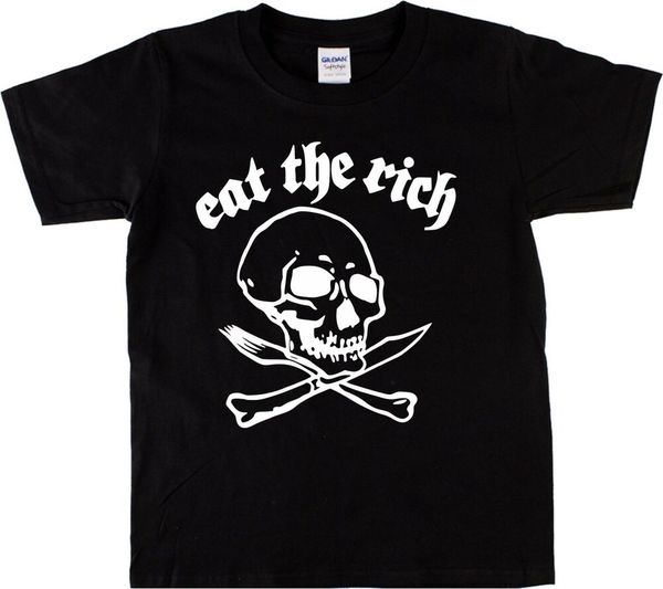 eat the rich t-shirt - punk, various colours/sizes, White;black