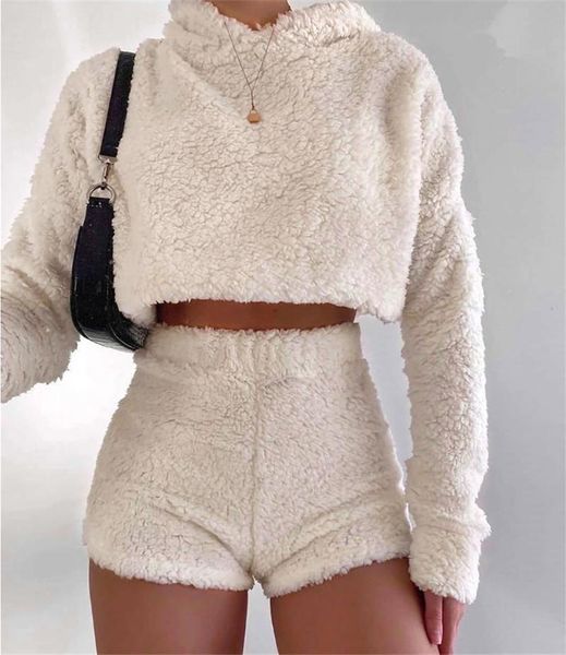 women's tracksuits women casual clothing set long sleeve hooded crop + high waist shorts lady autumn fashion warm solid fleece outfits, Gray
women's tracksuits women casual clothing set long sleeve hooded crop + high waist shorts lady autumn fashion warm solid fleece outfits, Gray