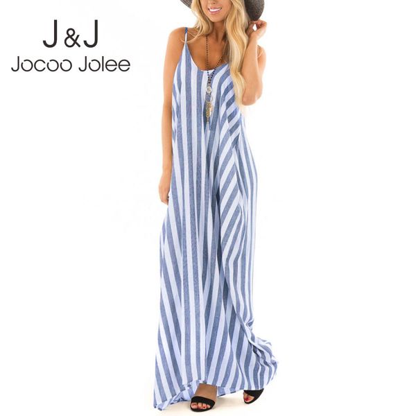 jocoo jolee v neck striped long dress plus size beach sundress summer casual sleeveless strap loose maxi dress 210518, Black;gray
jocoo jolee v neck striped long dress plus size beach sundress summer casual sleeveless strap loose maxi dress 210518, Black;gray