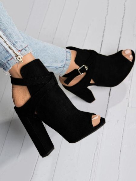 concise t-strap peep toe sandals women super high square heel ladies shoes front rear strap summer solid, Black
concise t-strap peep toe sandals women super high square heel ladies shoes front rear strap summer solid, Black