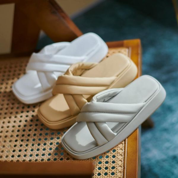 slippers woman flip flops concise indoor platform women casual breathable handmade summer shoes for, Black
slippers woman flip flops concise indoor platform women casual breathable handmade summer shoes for, Black