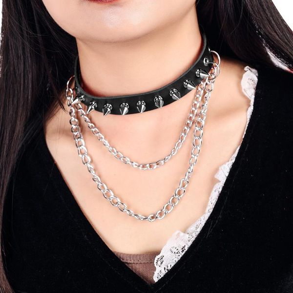 chains gothic women choker collar necklace chocker punk style round spike pendant jewelry for birthday party gift, Silver
chains gothic women choker collar necklace chocker punk style round spike pendant jewelry for birthday party gift, Silver