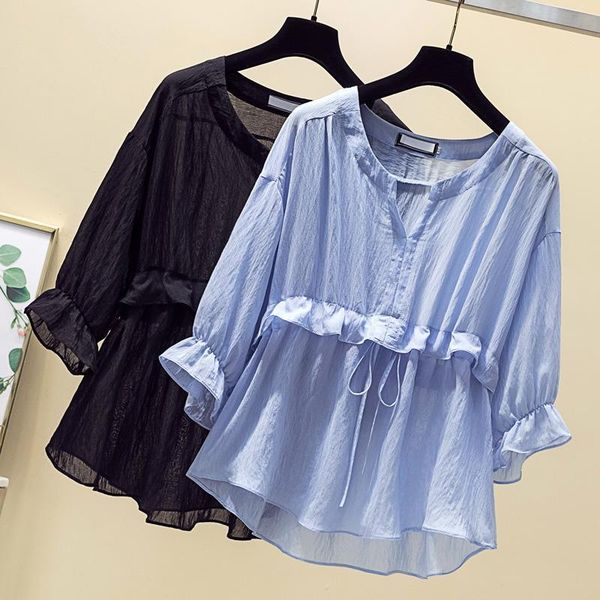 women's blouses & shirts solid chiffon women blouse v-neck half sleeved slim ruffles half-sleeved elegant lady pulls outwear, White
women's blouses & shirts solid chiffon women blouse v-neck half sleeved slim ruffles half-sleeved elegant lady pulls outwear, White