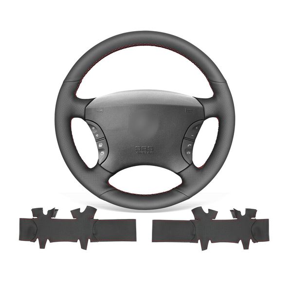 diy hand stitched soft non-slip black leather steering wheel cover for mercedes benz c215 w220
diy hand stitched soft non-slip black leather steering wheel cover for mercedes benz c215 w220