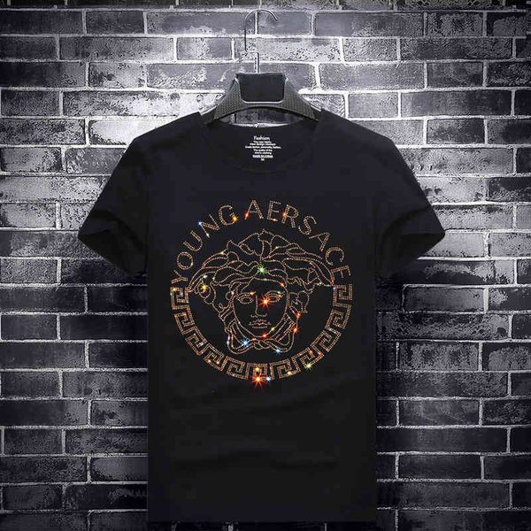 new design letter drilling national tide cotton short sleeve summer loose high street t-shirt men's fashion brand top, White
new design letter drilling national tide cotton short sleeve summer loose high street t-shirt men's fashion brand top, White