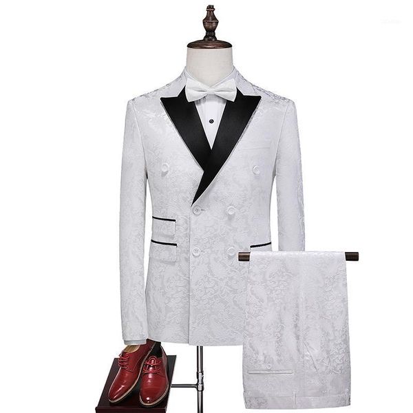men's suits & blazers white double breasted 2 pieces men suit marriage party dinner slim fit jacquard printed trouser set groomsman, White;black
men's suits & blazers white double breasted 2 pieces men suit marriage party dinner slim fit jacquard printed trouser set groomsman, White;black