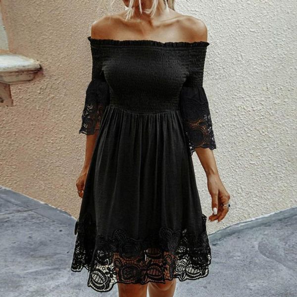 casual dresses leisure elegant ladies horizontal collar dress for outdoor, Black;gray
casual dresses leisure elegant ladies horizontal collar dress for outdoor, Black;gray