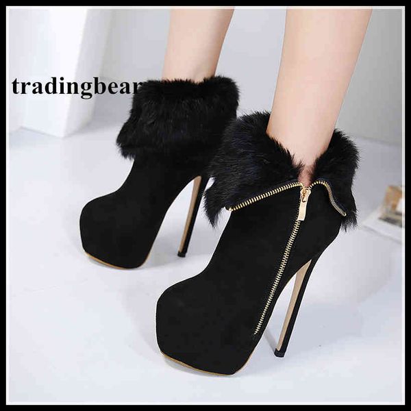 boots fashion women high heels keep warm thick fur zip side ankle size 34 to 40, Black
boots fashion women high heels keep warm thick fur zip side ankle size 34 to 40, Black