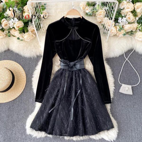 dress women improved cheongsam fashion hollowed out temperament standing collar velvet elegant stitching black casual dresses, Black;gray
dress women improved cheongsam fashion hollowed out temperament standing collar velvet elegant stitching black casual dresses, Black;gray