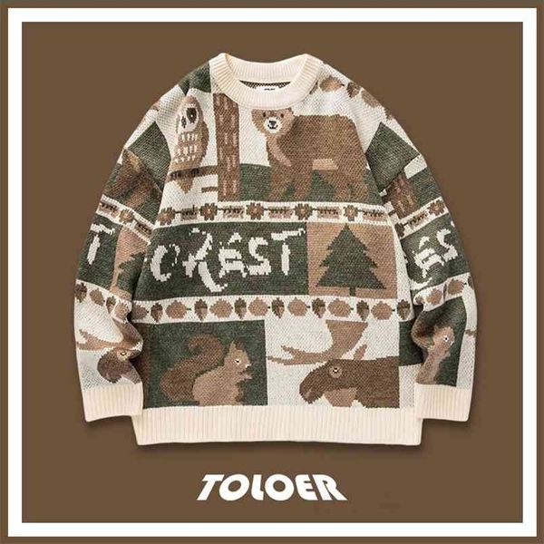 winter sweaters men casual round neck bear pattern retro mens pullovers japanese style couple sweater cute women pullover 210812, White;black
winter sweaters men casual round neck bear pattern retro mens pullovers japanese style couple sweater cute women pullover 210812, White;black