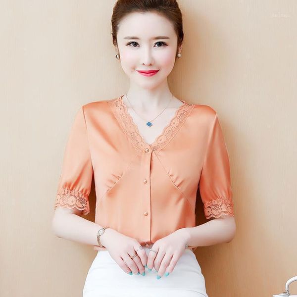 women spring summer style chiffon blouses shirts lady casual short flare sleeve v-neck lace decor blusas zz0607 women's, White
women spring summer style chiffon blouses shirts lady casual short flare sleeve v-neck lace decor blusas zz0607 women's, White