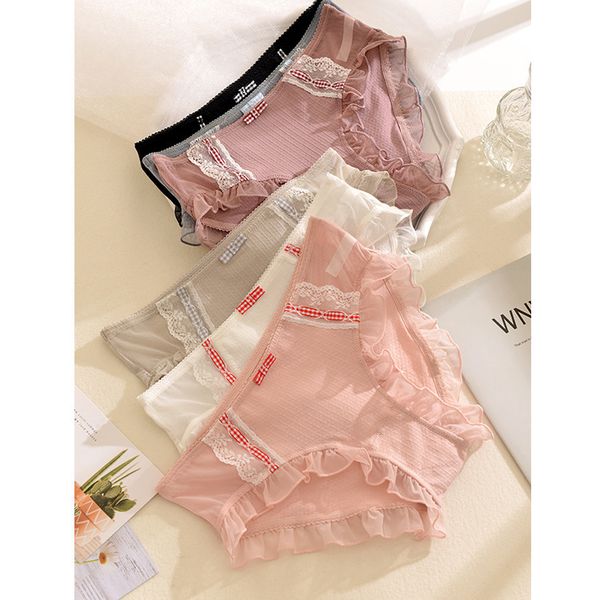autumn new girl fungus lace meet lovely bow pure cotton comfortable and breathable mid waist briefs, Black;pink
autumn new girl fungus lace meet lovely bow pure cotton comfortable and breathable mid waist briefs, Black;pink