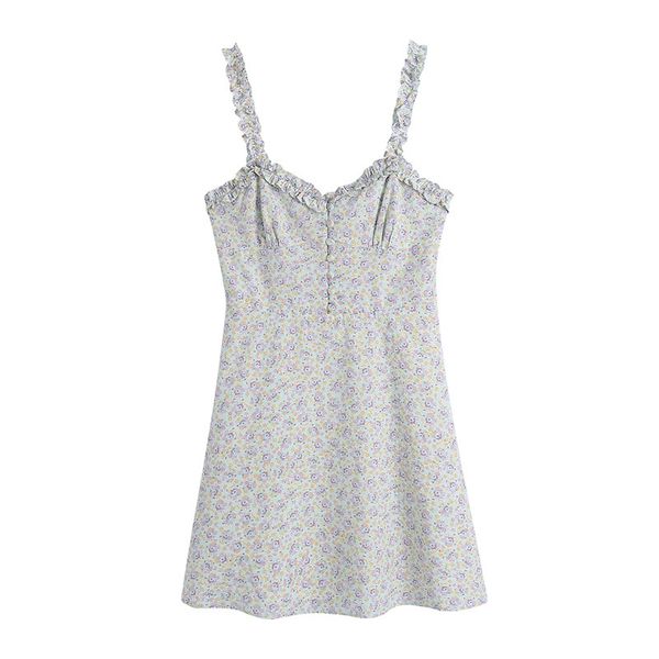 sweet floral print sleeveless women dress fashion flounced edge lady short summer casual chic female 210430, Black;gray
sweet floral print sleeveless women dress fashion flounced edge lady short summer casual chic female 210430, Black;gray