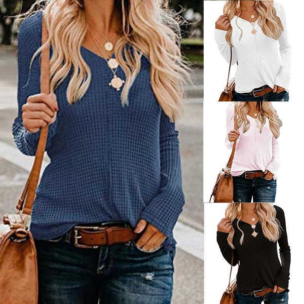 women's thermal sweater 2021 spring / summer t-shirt v-ne solid long sleeve, White;black
women's thermal sweater 2021 spring / summer t-shirt v-ne solid long sleeve, White;black