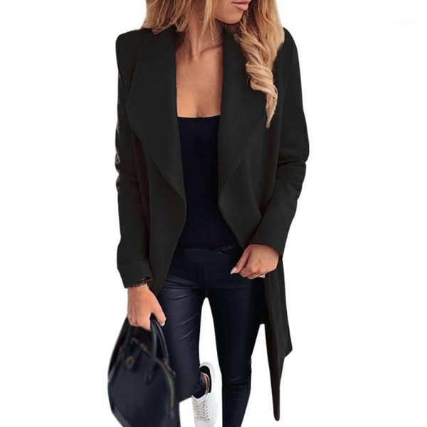 women's wool & blends autumn winter casual coat solid color lapel woolen blend belted, Black
women's wool & blends autumn winter casual coat solid color lapel woolen blend belted, Black