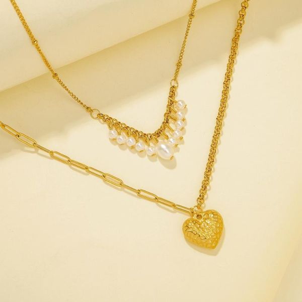 korean version of the shell pattern love pendant double necklace ladies personality temperament pearl clavicle chain jewelry necklaces, Silver
korean version of the shell pattern love pendant double necklace ladies personality temperament pearl clavicle chain jewelry necklaces, Silver