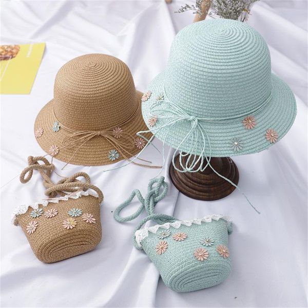 wide brim hats 2021 child summer straw sun hat 2-8y female baby girls matching bag korean shade flower pot beach, Blue;gray
wide brim hats 2021 child summer straw sun hat 2-8y female baby girls matching bag korean shade flower pot beach, Blue;gray