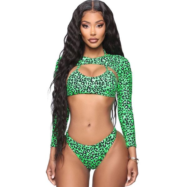 long sleeve bandeau bikini swimwear women three pieces leopard swimsuit female summer bathing suit brazilian biquini 210520, White;black
long sleeve bandeau bikini swimwear women three pieces leopard swimsuit female summer bathing suit brazilian biquini 210520, White;black