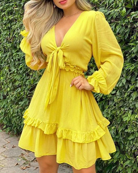 casual dresses 2021 autumn dress deep-v waist-controlled patchwork party long sleeve yellow for women holiday american style, Black;gray
casual dresses 2021 autumn dress deep-v waist-controlled patchwork party long sleeve yellow for women holiday american style, Black;gray