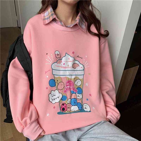fake two polo collar sweater girl's plush thickened printed sweet versatile student top, Black
fake two polo collar sweater girl's plush thickened printed sweet versatile student top, Black