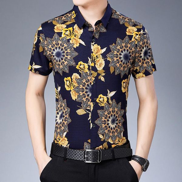 summer mens pure cotton floral printed blouse male casual clothes short-sleeved men's shirts, White;black
summer mens pure cotton floral printed blouse male casual clothes short-sleeved men's shirts, White;black
