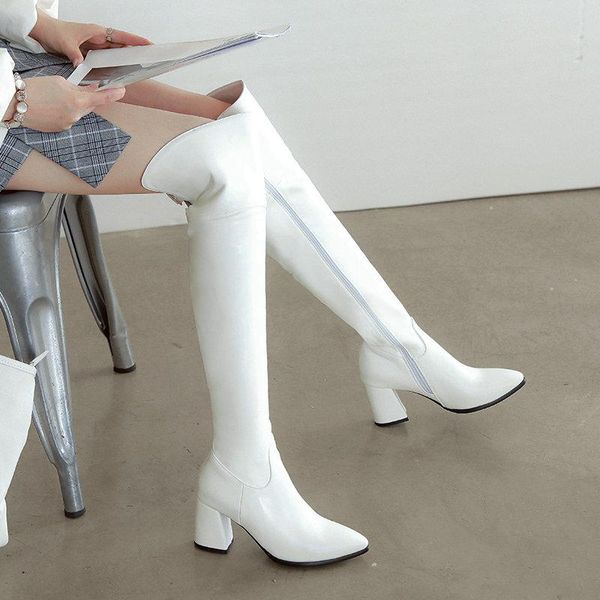 boots 2021 pu black white over-the-knee lady pointed thick heel zipper fashion women belt buckle plus size shoes
boots 2021 pu black white over-the-knee lady pointed thick heel zipper fashion women belt buckle plus size shoes