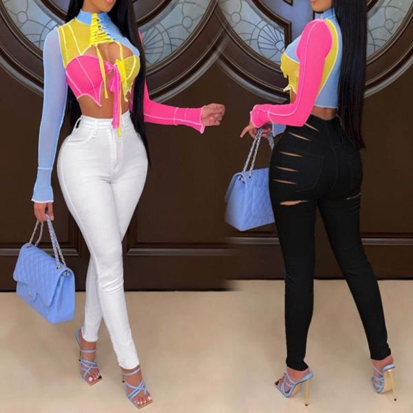women's jeans 2021 pencil pants casual high waist woman hole pocket cowboy button calf-length denim, Blue
women's jeans 2021 pencil pants casual high waist woman hole pocket cowboy button calf-length denim, Blue