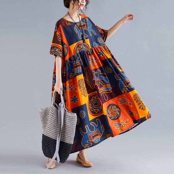 casual dresses johnature summer bohemia plus size women irregular print o-neck short sleeve high waist korean female es, Black;gray
casual dresses johnature summer bohemia plus size women irregular print o-neck short sleeve high waist korean female es, Black;gray