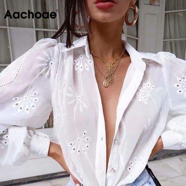 aachoae women chic floral embroidery cotton blouse shirt elegant turn down collar shirt long sleeve casual blouses 210413, White
aachoae women chic floral embroidery cotton blouse shirt elegant turn down collar shirt long sleeve casual blouses 210413, White