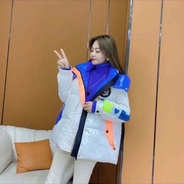 women's 2021 winter new color matching bright face wash thickened small long sleeve jacket fashion, xinyejiao gzxyjf1240, Black
women's 2021 winter new color matching bright face wash thickened small long sleeve jacket fashion, xinyejiao gzxyjf1240, Black