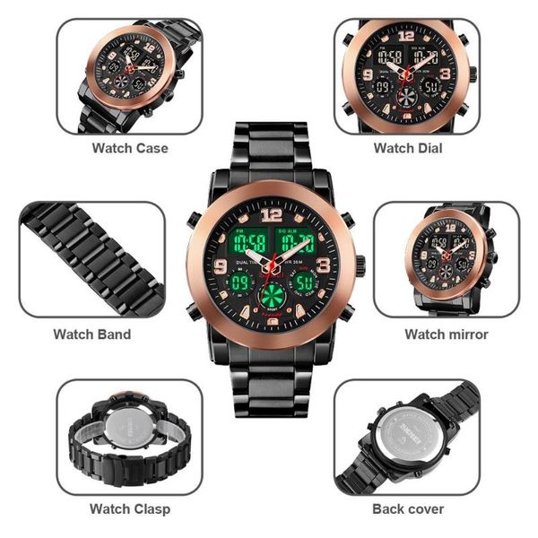 wristwatches skmei 1642 business men digital watch multifunction satch alarm 3 time waterproof male outdoor sport clock reloj hombre, Slivery;brown
wristwatches skmei 1642 business men digital watch multifunction satch alarm 3 time waterproof male outdoor sport clock reloj hombre, Slivery;brown