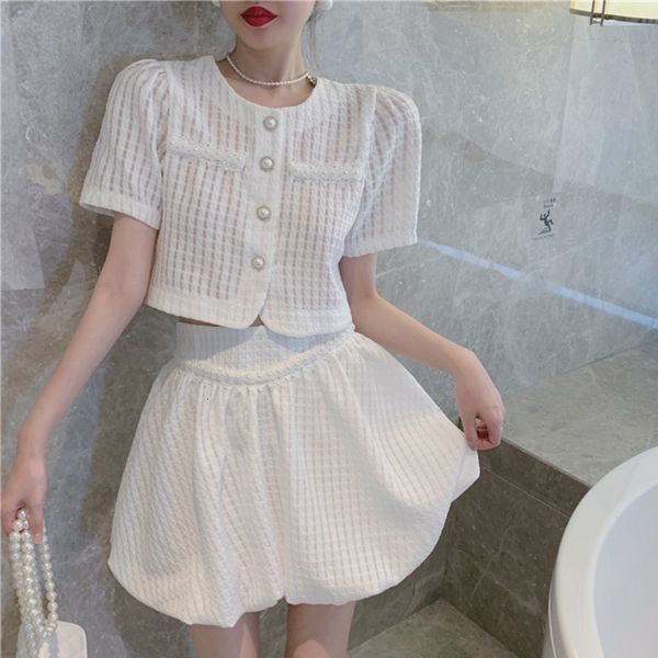 two piece dress summer fashion streetwear set women crop pearl beading shirt blouse + mini skirts sets ladies sweet 2 8hmo, White
two piece dress summer fashion streetwear set women crop pearl beading shirt blouse + mini skirts sets ladies sweet 2 8hmo, White