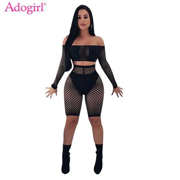 aodgirl s-3xl hollow out mesh two piece set off shoulder long sleeve crop + shorts fashion women suit club party outfit women's tra, Gray
aodgirl s-3xl hollow out mesh two piece set off shoulder long sleeve crop + shorts fashion women suit club party outfit women's tra, Gray