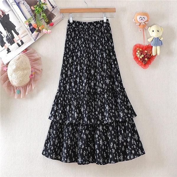 skirts summer women's elegant floral printed midi elastic waist spring girls high solid color casual tiered skirt 263, Black
skirts summer women's elegant floral printed midi elastic waist spring girls high solid color casual tiered skirt 263, Black