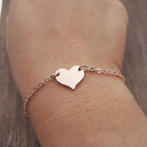 link, chain sanlan heart bracelet dainty bridesmaid gift charm wedding bridal mini, Black
link, chain sanlan heart bracelet dainty bridesmaid gift charm wedding bridal mini, Black